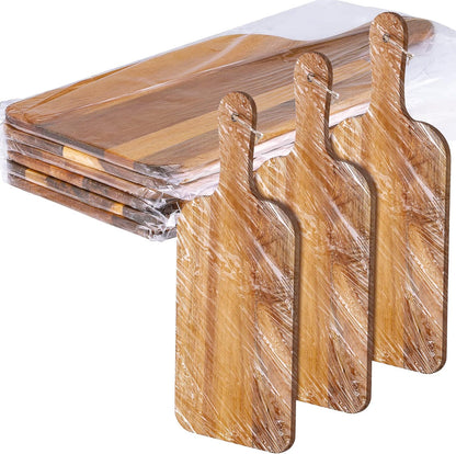 Patelai 6 Pcs 15 x 7 Inch Bamboo Cutting Board Set with Handles Laser Engraving Wooden Charcuterie Kitchen Plain Serving Chopping Board Bulk for DIY Housewarming