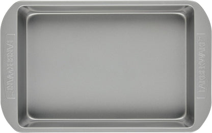 Farberware Nonstick Bakeware Rectangular Cake Pan with Lid, Cake Pans For Baking, 9-Inch x 13-Inch, Gray