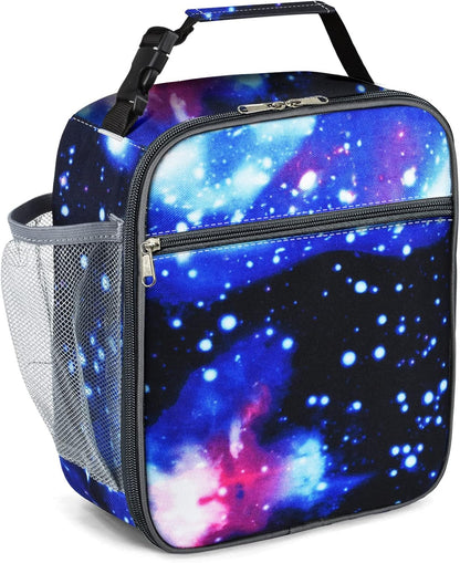 Insulated Lunch Bag, Leakproof Portable Lunch Box for Women Men Boys Girls, Large Capacity Cooler Bag with Handle and Bottle Pocket for Office School Camping Hiking Outdoor Beach Picnic (Black)