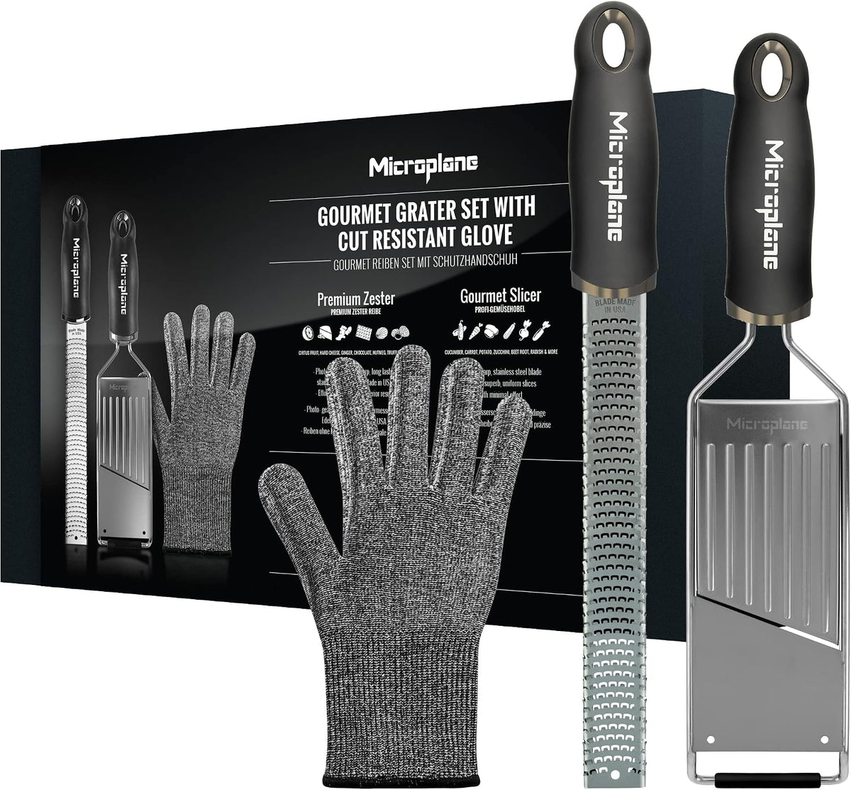 Microplane Gourmet Kitchen Grater, 335x160x39mm, Black