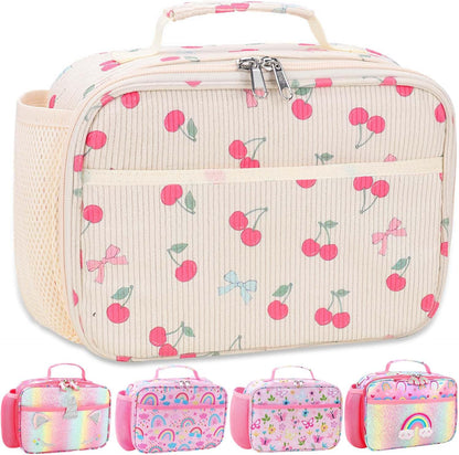 RHCPFOVR Kids Lunch Bag - Insulated Lunch Box for Boys Girls,Washable Lunch Bag and Reusable Toddler Leak-proof Lunchbox for School and Daycare - Colors A