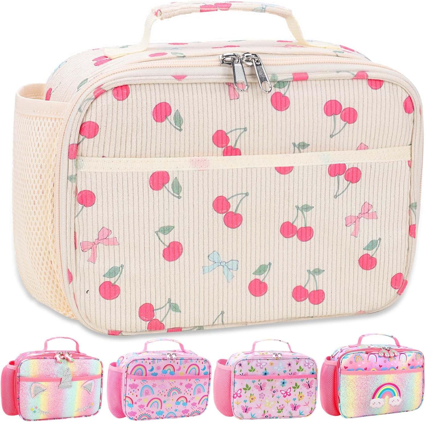 RHCPFOVR Kids Lunch Bag - Insulated Lunch Box for Boys Girls,Washable Lunch Bag and Reusable Toddler Leak-proof Lunchbox for School and Daycare - Colors A