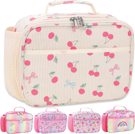 RHCPFOVR Kids Lunch Bag - Insulated Lunch Box for Boys Girls,Washable Lunch Bag and Reusable Toddler Leak-proof Lunchbox for School and Daycare - Colors A