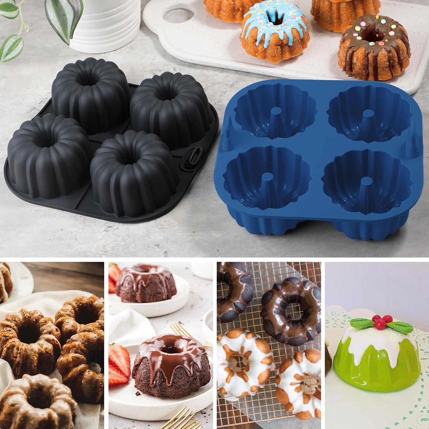 Webake Silicone Air Fryer Muffin Pan for Baking Egg Bites Silicone Mold, Nonstick 1.8 Inch Mini Muffin Tin BPA Free Set of 2