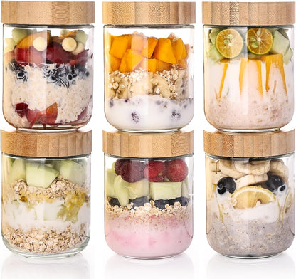 8-Piece 36oz Glass Meal Prep Container Set Clear Glass Food Storage Containers Set, Airtight Food Storage Containers for Coffee, Sugar, Flour, Spices, BPA-Free