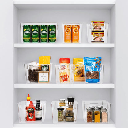 Sorbus Large Clear Plastic Storage Bins for Shelves, Clothes, with Handle - Clear Storage Bins, Drawer, Shelf, Closet, Pantry, Fridge, Freezer Organizer Bins, Closet Organizers and Storage (4 pack)