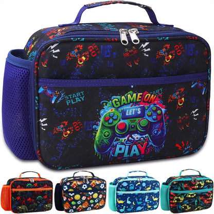RHCPFOVR Kids Lunch Bag - Insulated Lunch Box for Boys Girls,Washable Lunch Bag and Reusable Toddler Leak-proof Lunchbox for School and Daycare - Colors A