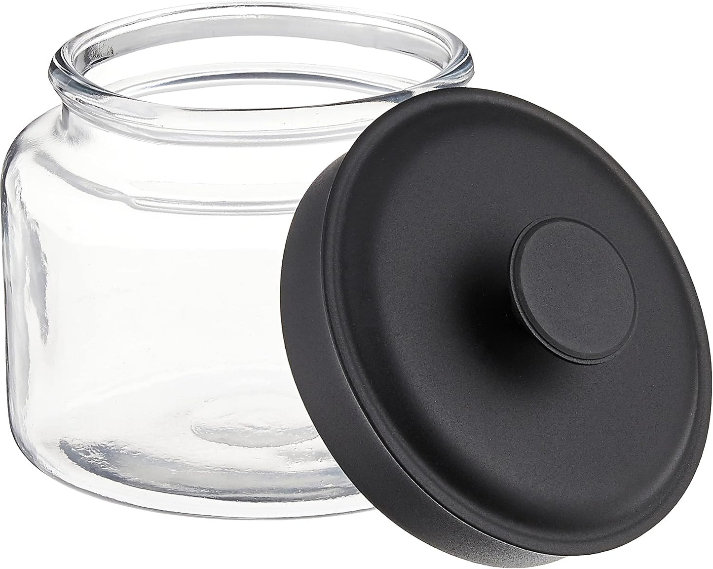 Anchor Hocking FBA_COMIN18JU056847 3-Piece Montana Jar Set, Multi (Set of 3), Black Metal