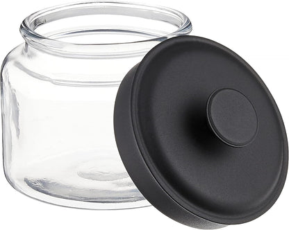 Anchor Hocking FBA_COMIN18JU056847 3-Piece Montana Jar Set, Multi (Set of 3), Black Metal