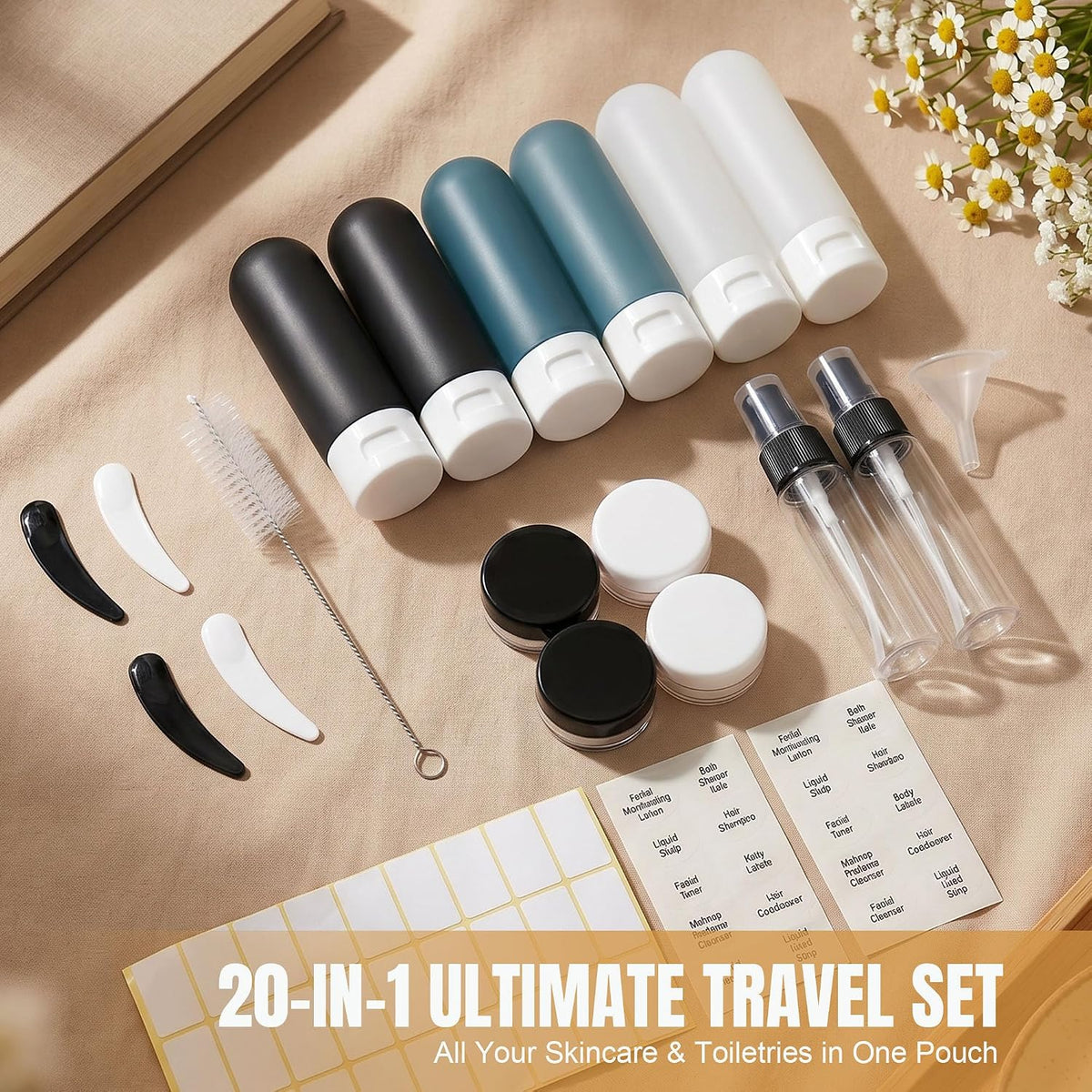 DEWSENSI 20 Pack Travel Bottles Set for Toiletries