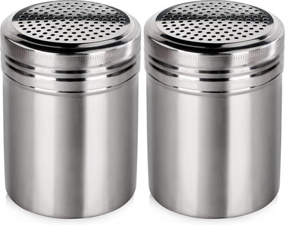 New Star Foodservice Stainless Steel Dredge Shaker, 10-Ounce, Set of 2