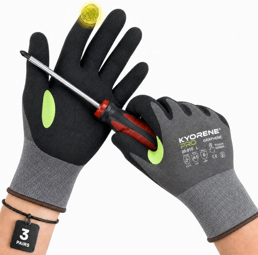Armor Guys 00-810 Kyorene Pro Graphene Gloves – ANSI A1, Large, 3 Pairs