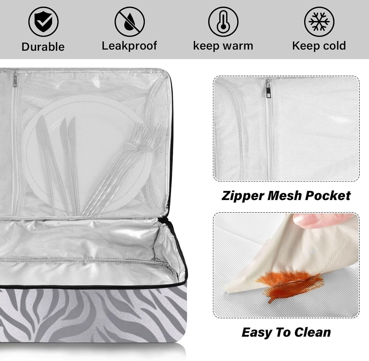 Casserole Carriers for Hot or Cold Food Reusable Casserole Dish Carrier Insulated Thermal Large Capacity Durable Perfect for Party Camping Family Gatherings Yellow Fish - Colors B