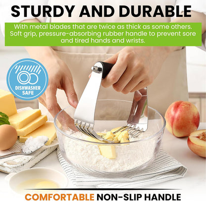 Spring Chef Dough Bench Scraper for Baking with Markings - Stainless Steel Kitchen Dough Cutter Tool with Bowl Pastry Scraper for Pizza, Bread, Pastries - Bench Knife - Dishwasher Safe - Black