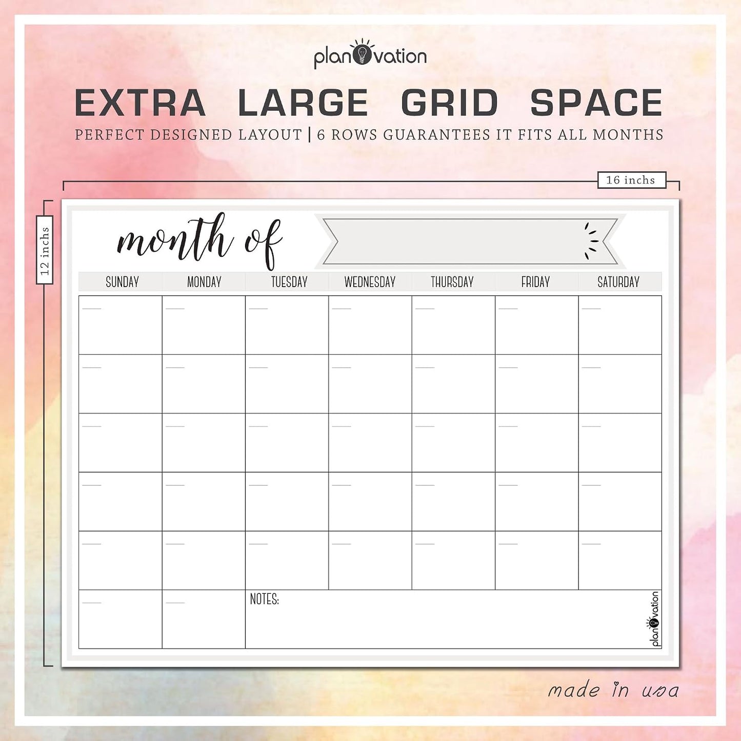 Magnetic Calendar for Refrigerator - Magnetic Dry Erase Calendar for Kids, Teens & Adults, Monthly and Weekly Planner Whiteboard - 12 x 16in (Grey)