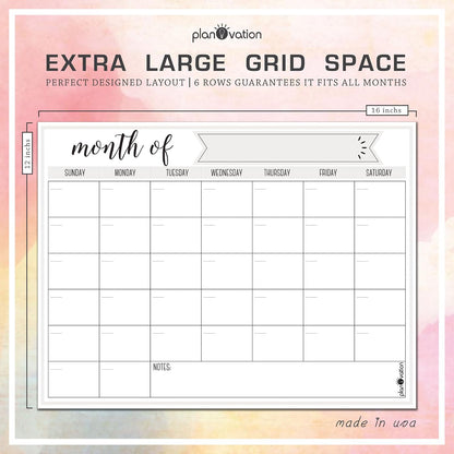Magnetic Calendar for Refrigerator - Magnetic Dry Erase Calendar for Kids, Teens & Adults, Monthly and Weekly Planner Whiteboard - 12 x 16in (Grey)