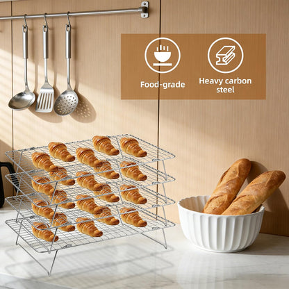 Cooling Rack 16"x10", 3-Tier Stackable & Collapsible Cooling Racks