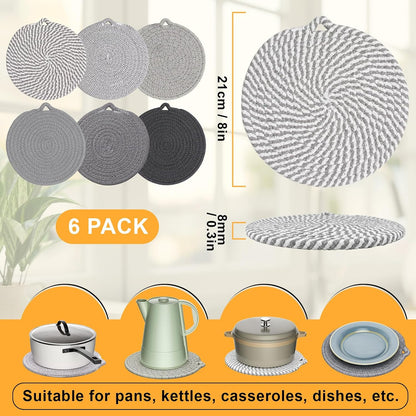 7" Trivets for Hot Dishes, 6 Pack Trivets for Hot Pots and Pans