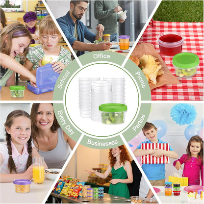 10 oz Plastic Containers with Lids, 12 Pack Stackable Small Freezer Container, Reusable Clear Food Storage Meal Prep Containers for Snack Fruit, Microwave & Dishwasher Safe