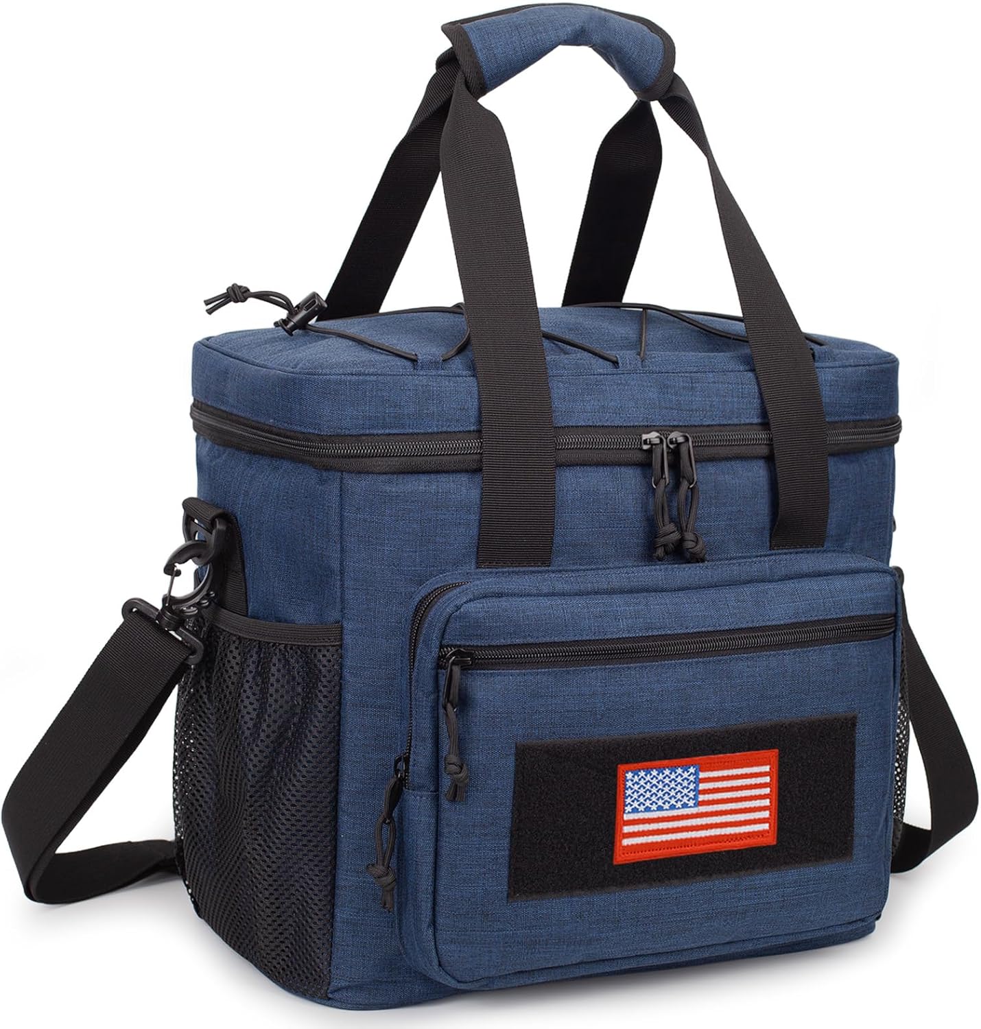 Lunch Box for Men, Tactical Lunch Bag MOLLE Webbing Leakproof Insulated Lunch Cooler Women Adult Meal with Adjustable Shoulder Strap Lunch Pail (Blue)