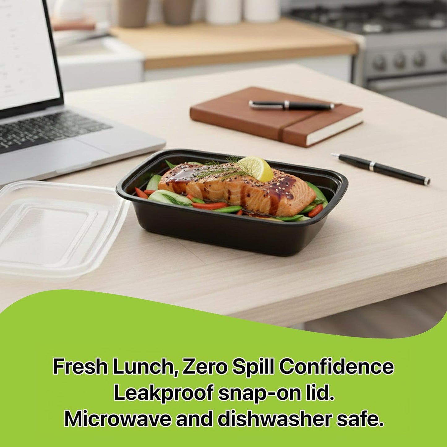 Meal Prep Containers [10 Set] 38 oz with Lids, 1 compartment, Stackable, Reusable, Leakproof, Food Safe, Microwave, Freezer & Dishwasher Safe for Food Prep Storage Bento Box (10 Set, 38 oz)
