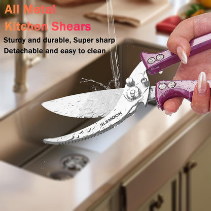 Heavy Duty Kitchen Shears for Food,Silver Kitchen Scissors | Dishwasher Safe and Food Stainless Poultry Shears for Chicken Turkey Thanksgiving,Gift Box