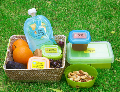 Baby Food Labels, Removable Write-On Daycare Date Labels for OXO Tot Baby Food Storage Containers, Trays, Jars, Freezer & Dishwasher Friendly, for Infants & Babies