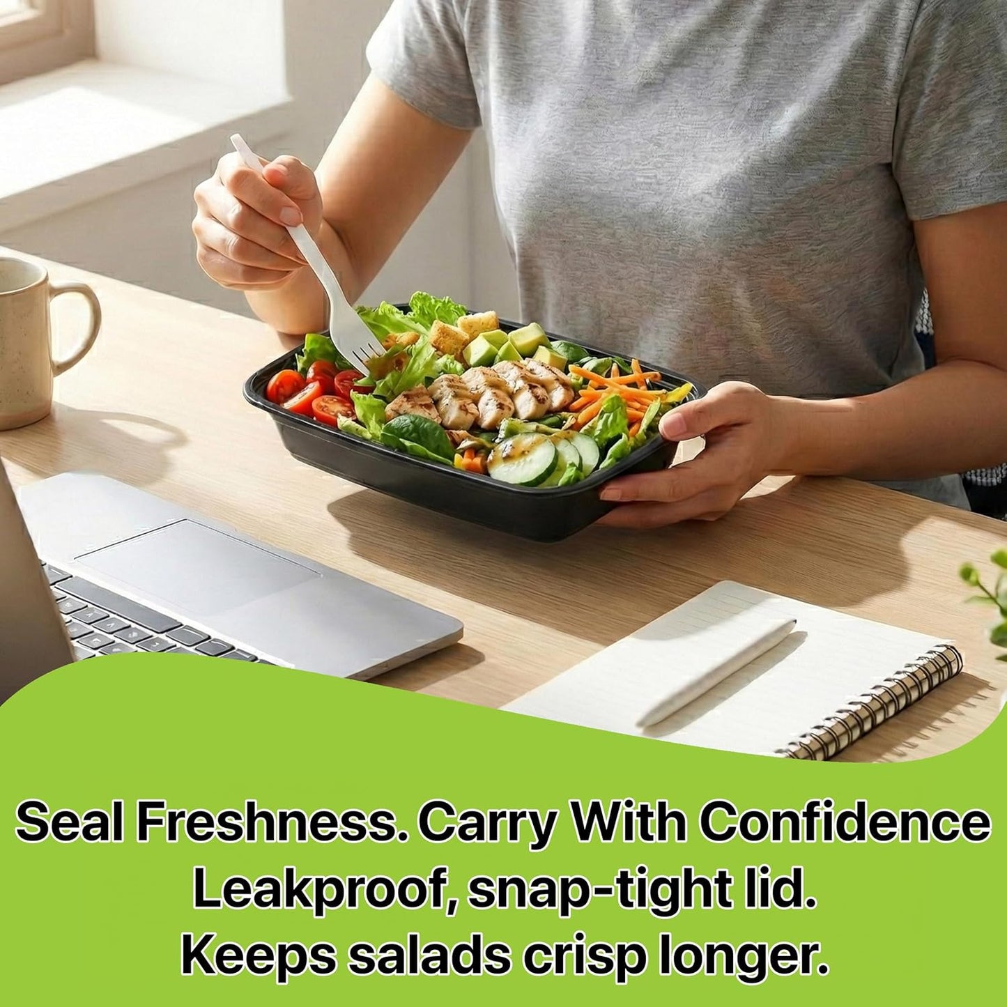 Meal Prep Containers [10 Set] 38 oz with Lids, 1 compartment, Stackable, Reusable, Leakproof, Food Safe, Microwave, Freezer & Dishwasher Safe for Food Prep Storage Bento Box (10 Set, 38 oz)
