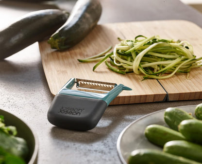 Joseph Joseph Duo Easy-Grip Julienne Peeler, Vegetable Kitchen Peeler and Potato-Eye Remover, Dark Opal