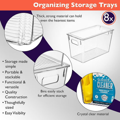 CLEARSPACE Plastic Storage Bins with Lids XL – Perfect Kitchen Organization or Pantry Storage – Fridge Organizer, Pantry Organization and Storage Bins, Cabinet Organizers
