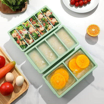 3-Pack Silicone Freezer Trays with Lid,2 Large 2-Cup(500ml)&4 Medium 1-Cup(250ml)&6 Small 1/2-Cup(125ml) Soup Freezer Container Molds,Ice Cube Tray For Meal Prep&Freezing Soup,Stews,Sauces