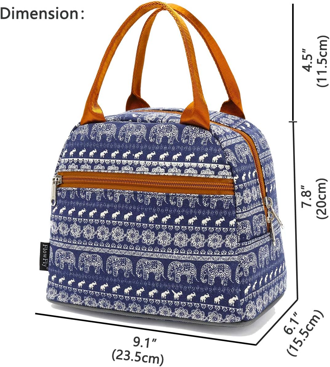 FlowFly Insulated Lunch Cooler Bag - Tote Bag Organizer for Women/Men, Black - Colors B