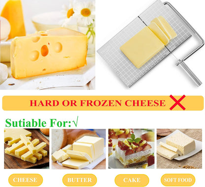 Cheese Slicer & Cheese Cutter, Stainless Steel for Block Cheese