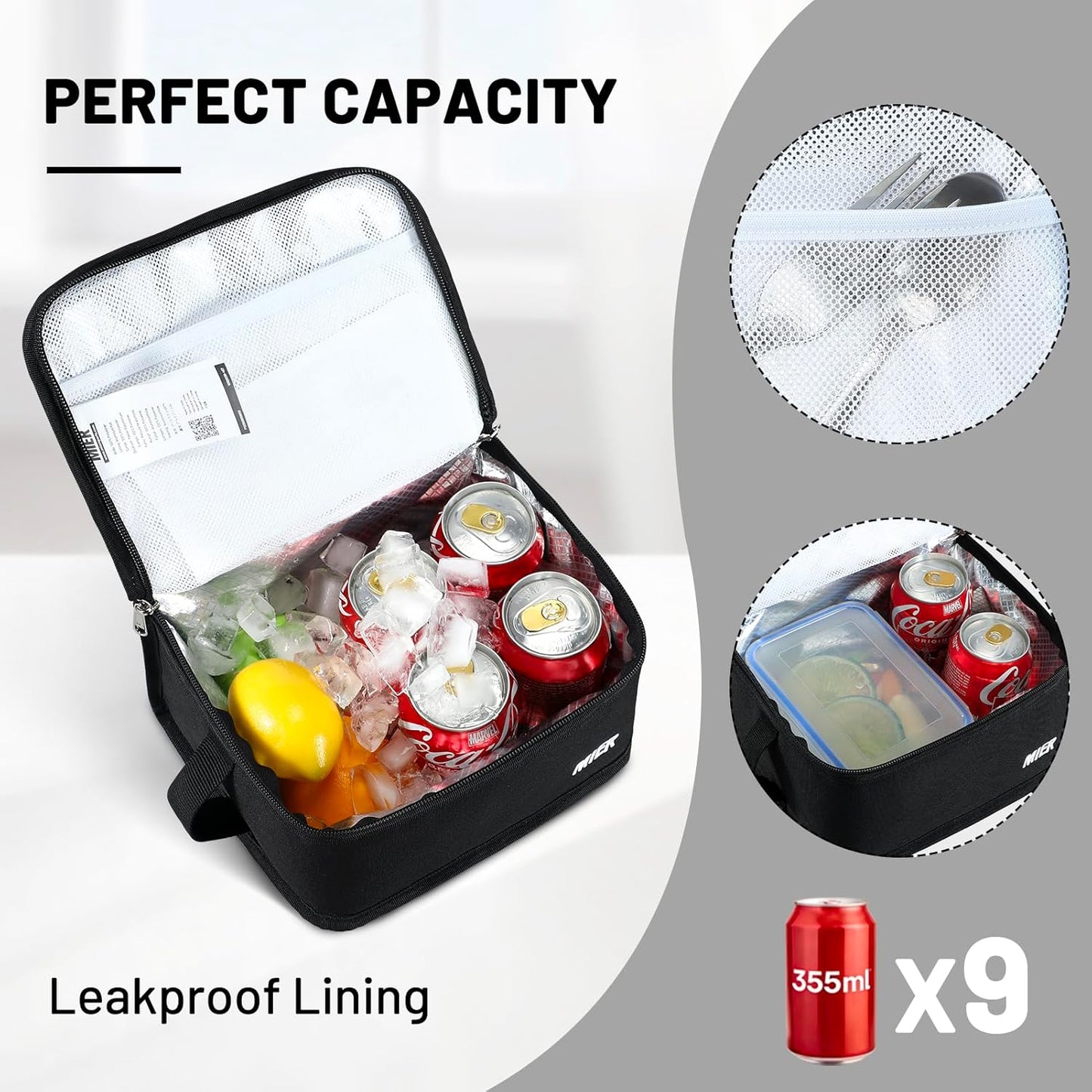 MIER Small Lunch Bag for Kids & Adults Compact Insulated Lunch Box Portable Thermal Mini Cooler for Work School Travel, Bluesteel