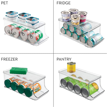 iDesign Soda Can Organizer with Lid for Pantry or Refrigerator - Clear - Made in USA