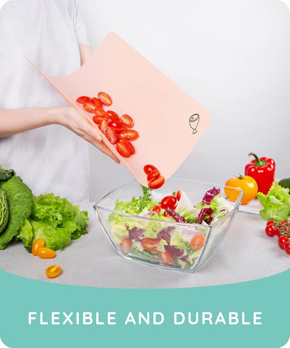 Cutting Boards for Kitchen, Plastic Cutting Board, Dishwasher Safe Cutting Boards with Juice Grooves for Meat, Veggies, Fruits, Easy Grip Handle, Serveware Accessories (Gray)