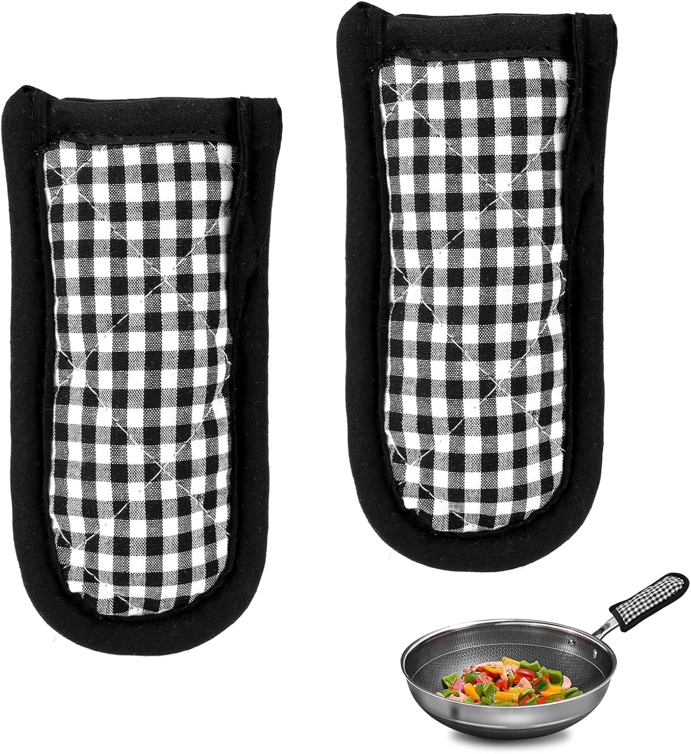 2PCS Hot Handle Covers Cast Iron Skillet Handle Covers Heat Resistant Hot Handle Holders Non-Slip Machine Washable Handle Mitts for Kitchen Baking Cooking BBQ Cookwares, Chili