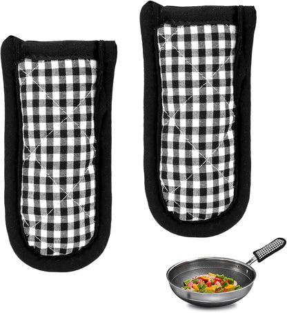 2PCS Hot Handle Covers Cast Iron Skillet Handle Covers Heat Resistant Hot Handle Holders Non-Slip Machine Washable Handle Mitts for Kitchen Baking Cooking BBQ Cookwares, Chili