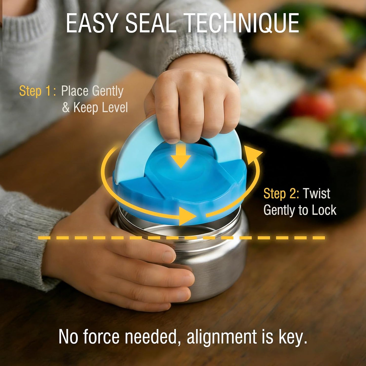 TinyPalsa Bento Box for Kids with 10oz Insulated Food Jar, Leak-Proof Kids Lunch Box with Thermal Food Container, 3 Compartments, Portable Handle, Dishwasher Safe, Ideal for School & Travel (Black)