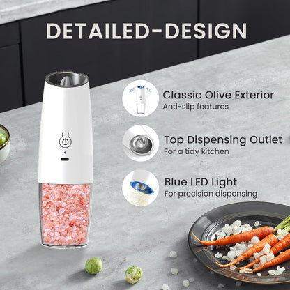 Battery Operated Salt And Pepper Grinder Set 2 Pack (Black)
