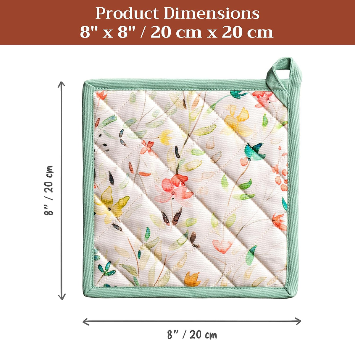 Maison d' Hermine Pot Holders 100% Cotton Potholders (8" x 8") - Colors A