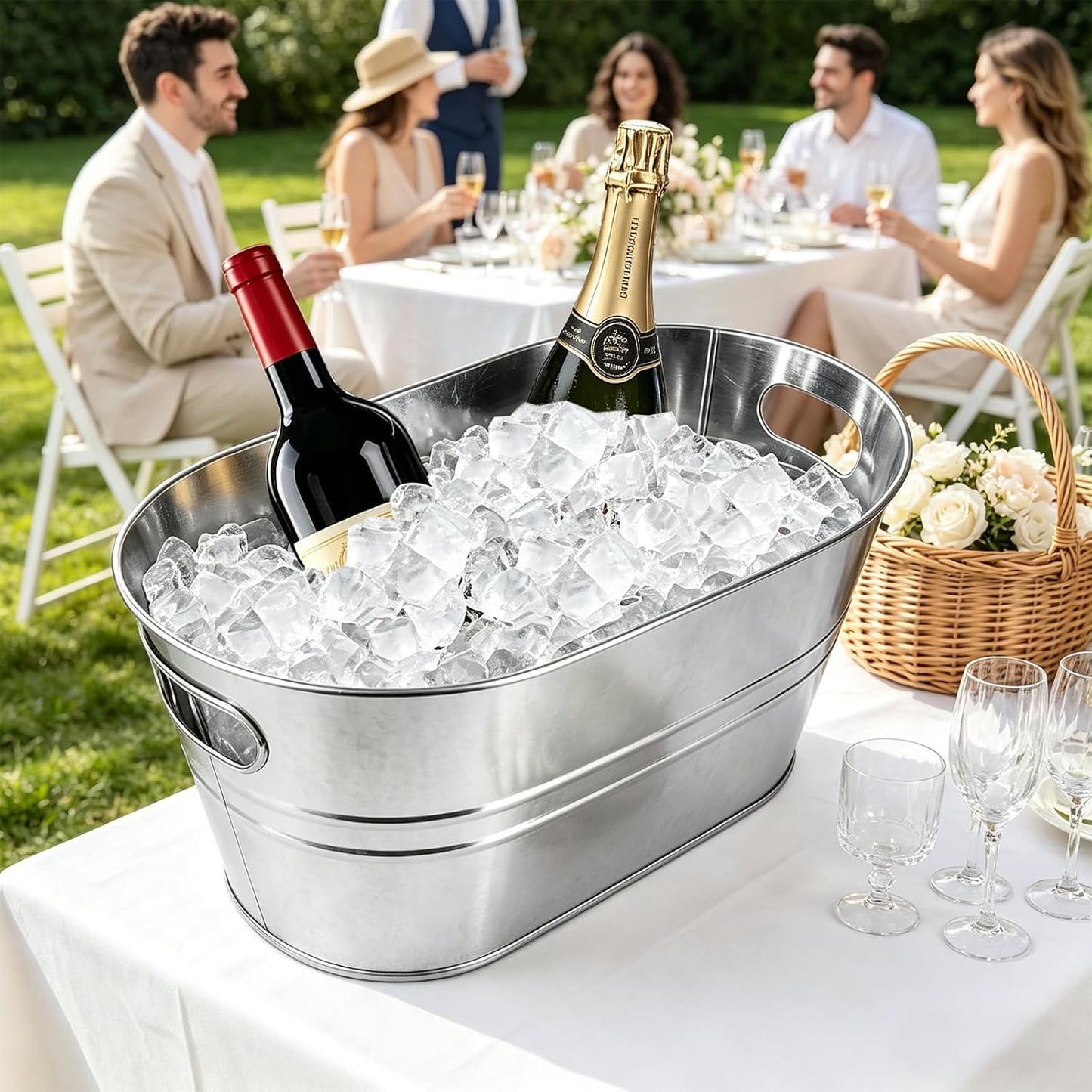 4-Pack 4 Gallon Drink Buckets,Ice Bucket,Beverage Buckets for Party
