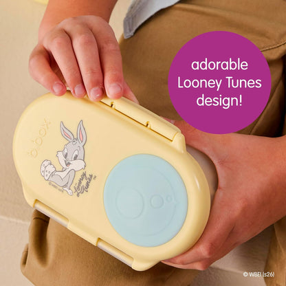 b.box Snack Box 2-Pack - Leak Proof Mini Bento Box for Kids & Toddlers, 2 Compartment Snack Containers for Kids, Dishwasher Safe, BPA-Free, PFAS-Free, Ages 4mo+, 1 3/4 Cup Each (Strawberry + Lilac)