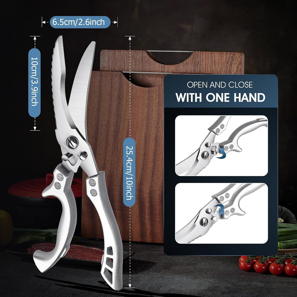PURPLEBIRD Heavy Duty Poultry Shears - Kitchen Scissors Dishwasher Safe
