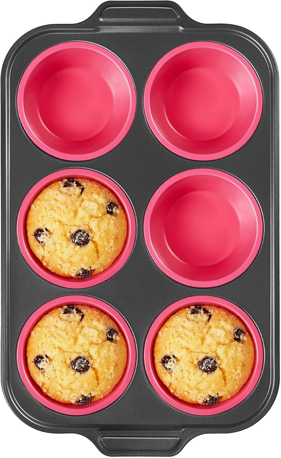 BRONYPRO Silicone Muffin Pans for Baking with Metal Frame, Egg Bite Molds, Cupcake Pans 12 Regular Size, Muffin Tins Easy to Pop Nonstick Non Toxic Bakeware for Oven,Blue