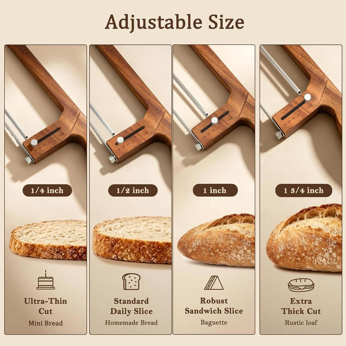 imarku 10 Inch Bread Slicer,Adjustable Thickness Homemade Bread Knife