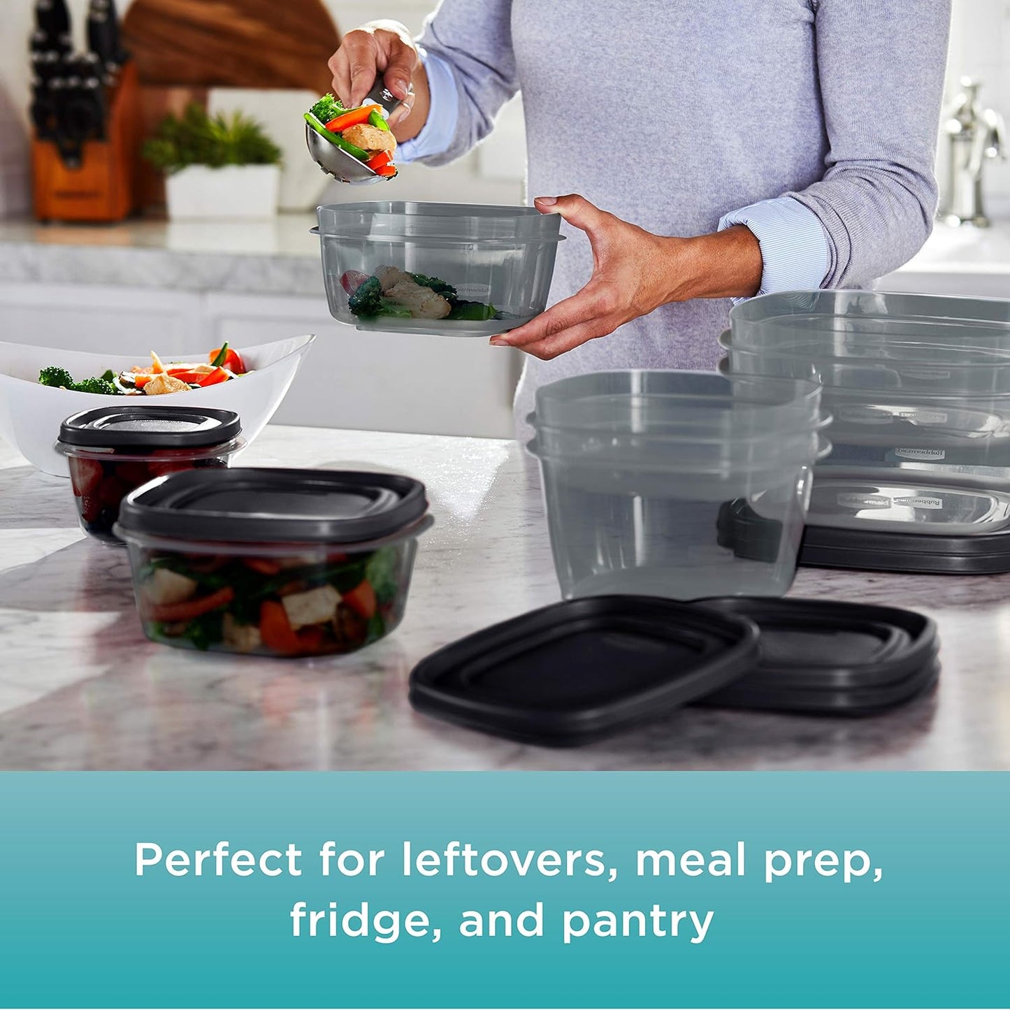 Rubbermaid EasyFindLids Meal Prep Containers 5.1 Cup Red