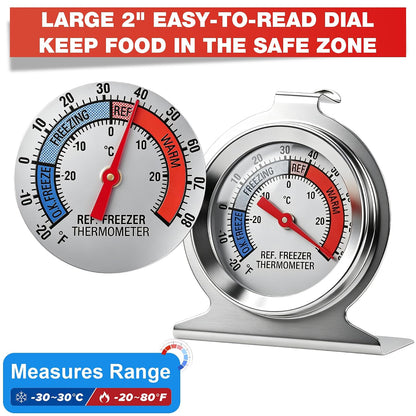 12 Pack Refrigerator Thermometer -30/30°C -20/80°F for Fridge Freezer