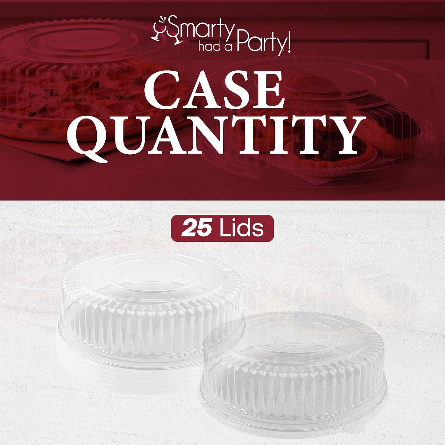 Smarty Had A Party 12 Inch Black Round Plastic Serving Tray – Heavy-Duty Party Platters & Catering Trays, Reusable or Disposable Plastic Trays for Serving Food, Elegant Party Tray Set of 25