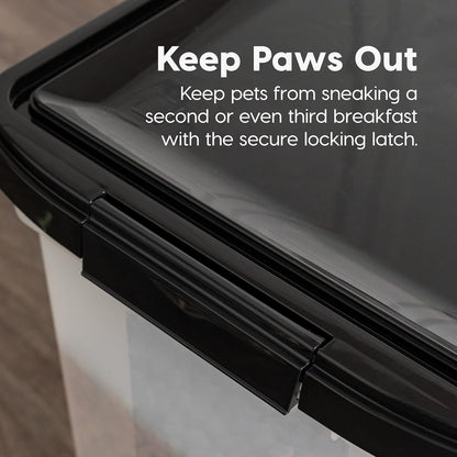 IRIS USA Airtight Dog Food Storage Container, Up to 30 lbs, Attachable Wheels, for Dog Cat Bird and other Pet Food Storage Bin, Keep Fresh, Easy Mobility, BPA Free, Black